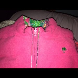 Lilly Pulitzer girls reversible puffer vest 8/10